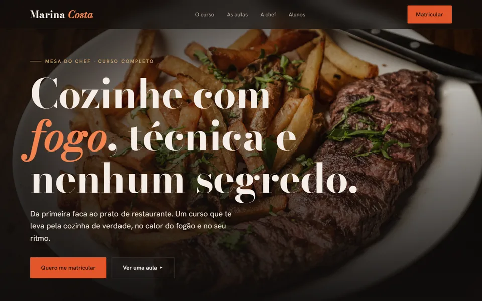 Capa do modelo Brasa, escuro e fotográfico
